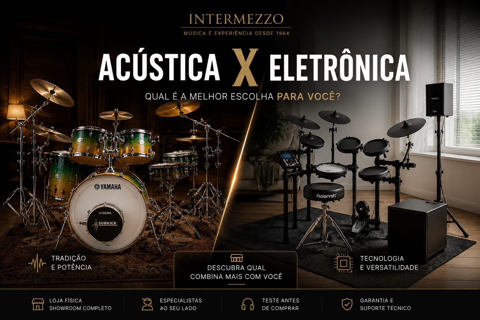 Bateria acústica ou eletrônica - Blog Intermezzo